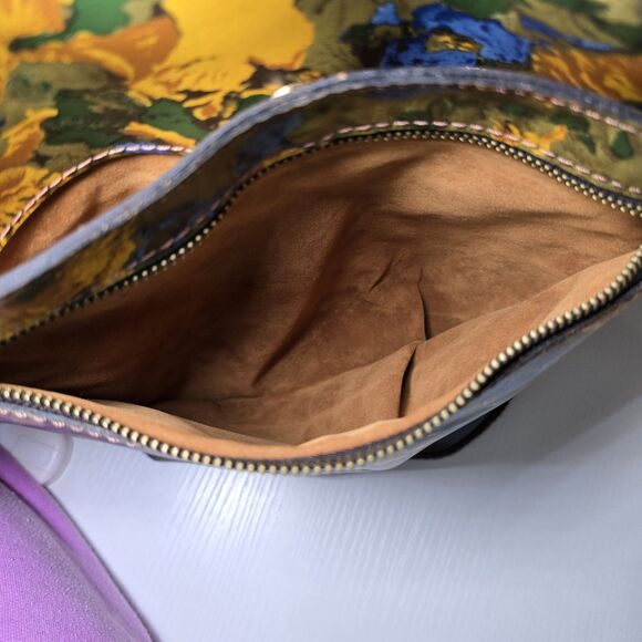 Patricia Nash Luzille Convertible Backpack Crossbody Tote Leather & Suede Floral - Picture 10 of 15